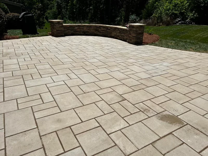 geometric paver stone patio mecklenburg county north carolina